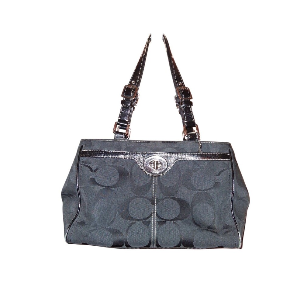 Coach Handbags Black Canvas F14415 Classic Style Purse Good Condition